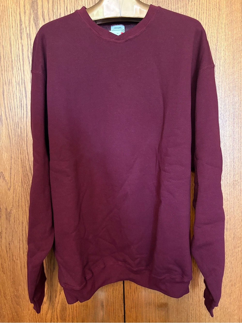 NWT Vintage 90s Wilson Blank Crewneck Sweatshirt XL Burgundy Maroon Deadstock